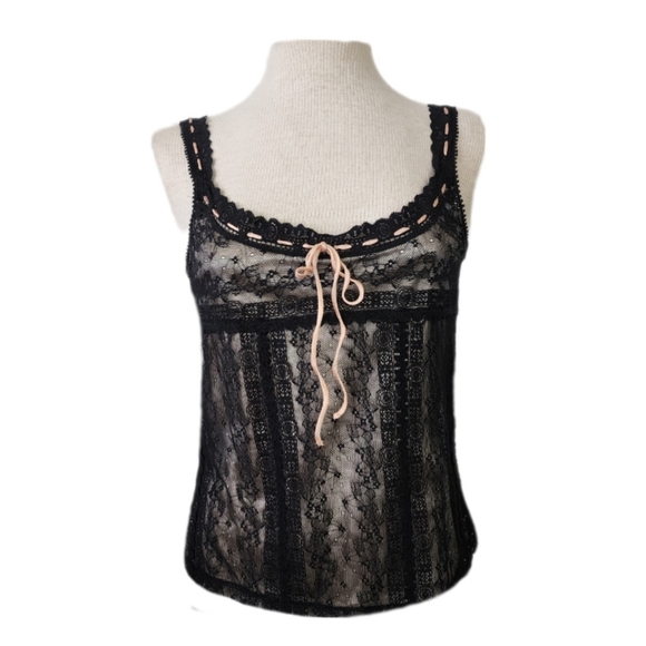 Express Other - Express Y2K Babydoll Lace Cami Black Size L